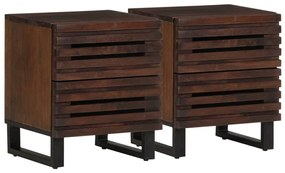 vidaXL Noptiere, 2 buc., 40x34x46 cm, lemn masiv de acacia