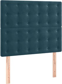 vidaXL Tăblie de pat albastru închis 80x5x118/128 cm catifea