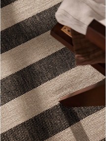 Covor tip traversă negru/crem reversibil/țesut manual din iută 80x200 cm Playa – Hanse Home