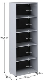 Raft inalt, gri beton inchis, KLAUDIUS TIP 1