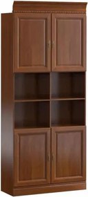 Corp lemn masiv Bibliotecă Bennett 5 4 Nișe 4 Uși Închise L 100 4cm