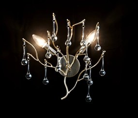 Aplica Elit's R9094/2W, Textura Cristal, Metal, 2 X E14, Auriu