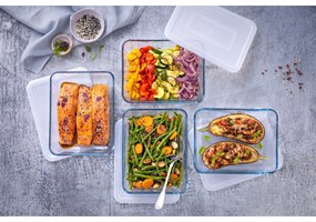 Pyrex Set de 4 recipiente din sticlă, 1,5 l