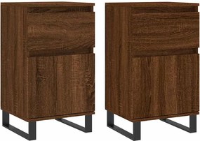 vidaXL Servante, 2 buc., stejar maro, 40x35x70 cm, lemn prelucrat