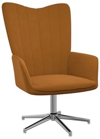 327729 vidaXL Scaun de relaxare, maro, catifea