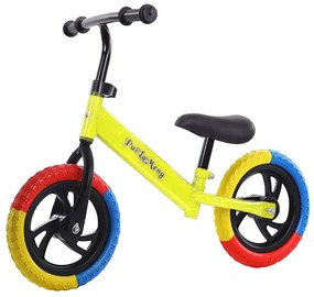 Bicicleta de echilibru fara pedale, 2 - 5 ani, Galben, Roti in 3 culori