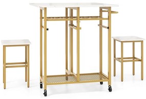 Set masă extensibilă cu suport pentru sticle, 3 piese