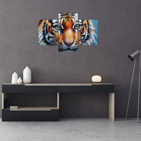 Tablou - Vedere a unui tigru, pictură (90x60 cm)