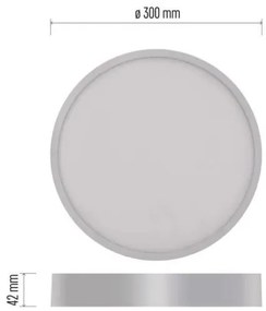 Plafonieră LED/28,5W/230V 3000/3500/4000K d. 30 cm alb