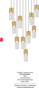 Lustra moderna cu 10 pendule LED si telecomanda IGGLY