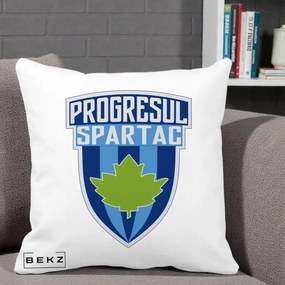 Perna Personalizata Progresul Spartac Fotbal, 40x40 cm, Alba Mata, Husa Detasabila, Perna Inclusa, BEKZ®