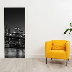 Fototapet pentru ușă - Podul Brooklyn și New York (95x205cm)