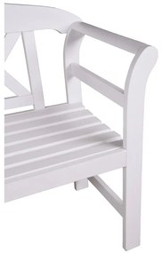 Bancă de grădină albă din lemn masiv Vancouver - Garden Pleasure