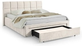 Pat matrimonial bej tapițat fără somieră 180x200 cm Canyon – Meise Möbel