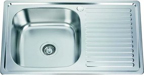 Chiuveta inox Inter Ceramic cu o cuva si picurator finisaj inox lucios 80x50 cm