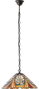 Endon 64162 - Lustră cu lanț Tiffany HECTOR 1xE27/60W/230V Ø 40 cm