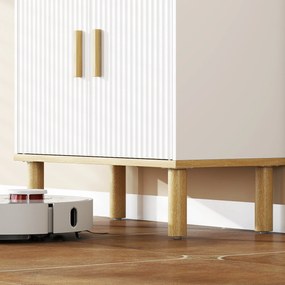 HOMCOM Dulap sub lavoar cu raft reglabil pentru lavoar fără piedestal cu uși canelate 60x30x61 cm Alb | Aosom Romania