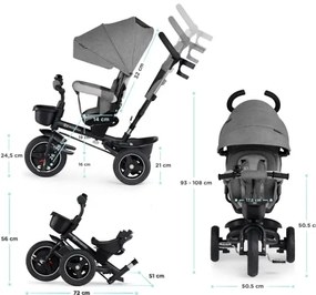 KINDERKRAFT select - Tricicletă 5în1 SPINSTEP pentru copii, gri