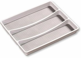 Kesper 30094 Cutie din plastic pentru tacâmuri, 3compartimente, albă, 40,5 x 32,5 x 4,5 cm