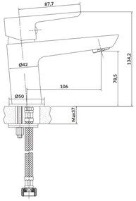 Baterie de lavoar Cersanit S951-045 MILLE 13,4 cm crom lucios + ventil