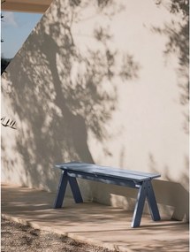 Bancă de grădină albastră din lemn masiv Navo – noo.ma
