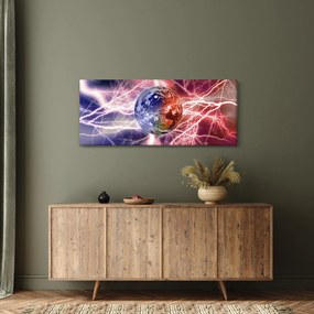 Tablou - Globul pământen în curenți (120x50 cm)