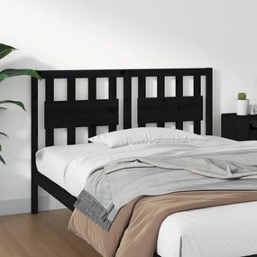 818564 vidaXL Tăblie de pat, negru, 125,5x4x100 cm, lemn masiv de pin