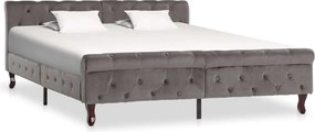 vidaXL Cadru de pat, gri, 160 x 200 cm, catifea