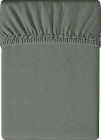 Cearsaf jersey verde inchis 180 x 200 cm