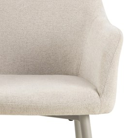 MAZZONI EXPORT VERA Bej (material Apia 453) / cadru bej - SCAUN MODERN ADÂNC TAPIȚAT DIN CHENILLE PENTRU SALON/LIVING LOFT