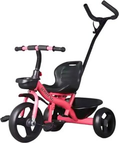 Tricicleta copii 2-6 ani cu maner parental detasabil, NBW, roti sport in 3 spite, Roz