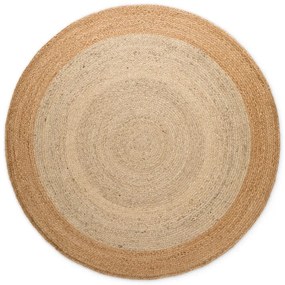 Covor fildeș reversibil, țesut manual rotund din iută ø 100 cm Jutta Ivory – Hanse Home
