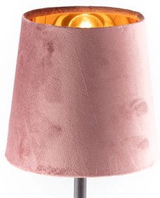Moderne tafellamp zwart met roze kap - Lakitu