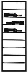Raft pentru sticle de vin negru pentru perete din metal 42x120x6 cm Macaben – Light &amp; Living