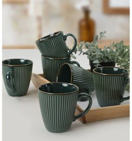 Căni verde-închis 6 buc. din ceramică 0.3 l – Hermia