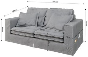 Canapea gri deschis 196 cm Nora – Ropez