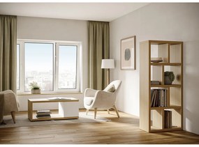 Bibliotecă în culoare naturală cu aspect de lemn de stejar 70x159 cm Berlin – TemaHome