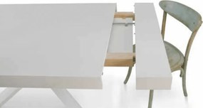 MASA EXTENSIBILA COMFY CU PICIOR METALIC - ALB ANTICHIZAT - 180 CM / 100 CM / 77 CM