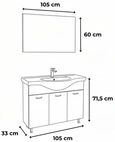 Ruben Prime 105 mobilier de baie complet Sonoma Oak