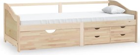 vidaXL Pat de zi cu 3 locuri cu sertare, 90x200 cm, lemn masiv de pin