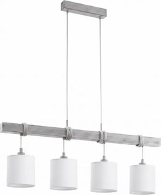 Brilagi - Candelabru LED suspendat pe cablu NUBILA 4xE27/60W/230V gri/alb