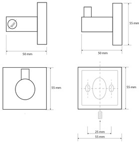 SAPHO XQ203 X-Square cârlig, argintiu