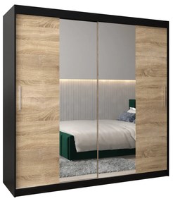 Dulap de haine 200 cm Toki 1 (negru mat + stejar sonoma). 1064936