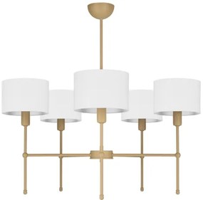 Lustră pe tijă MADELA 5xE14/40W/230V alb/bej