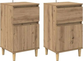 vidaXL Dulap de noapte 2 pcs Stejar Artizanal 40 x 35 x 70 cm