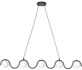 Lustră suspendată pe cablu SINUS 5xG9/8W/230V, negru