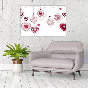 Tablou cu inimiore pictate (90x60 cm)