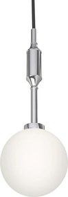 Pendul suspendat din metal crom 33cm si glob sticla Ero I