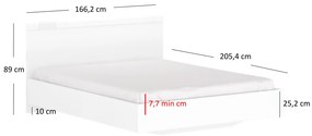 Pat matrimonial 160 cm Leona (alb) (fără somieră și saltea). 1053003