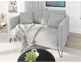 Canapea gri deschis cu tapițerie din chenille 140 cm Freya – Ropez